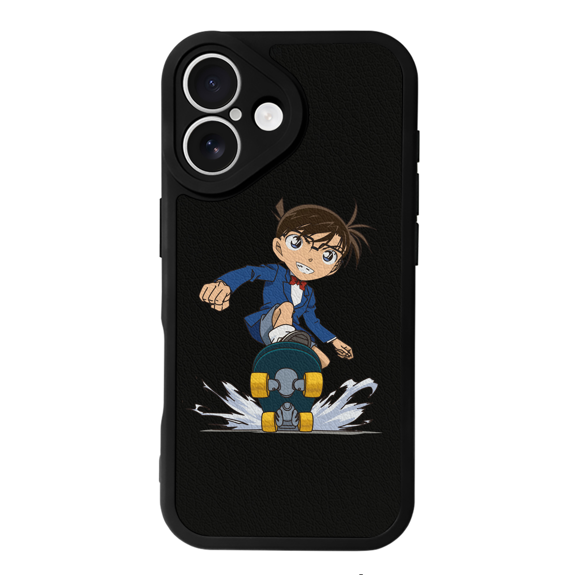 （画像用） 名探偵コナン 江戸川 コナン Detective Conan Conan Edogawa 【iPhone 16シリーズ対応】シリコンスマホケース（レザー調） 材質：シリコン
